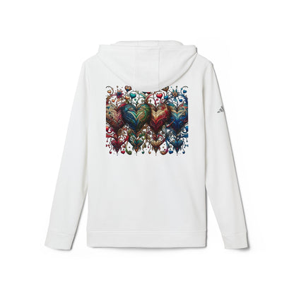Vibrant Heart Print Hoodie - Cozy Unisex Fleece for Every Adventure