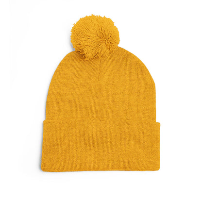 Premium Embroidered Pom-Pom Winter Beanie - Cozy Knit Cap for Ultimate Warmth & Style
