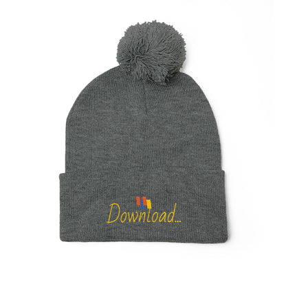 Premium Embroidered Pom-Pom Winter Beanie - Cozy Knit Cap for Ultimate Warmth & Style