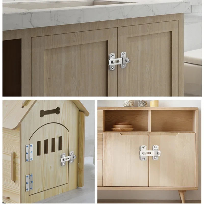 Premium Stainless Steel Barn Door Lock - 90°/180° Adjustable Security Latch