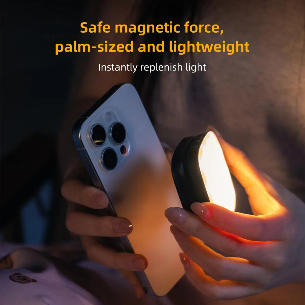 LED Selfie Ring Light - Magnetic Phone Mount with Adjustable Brightness