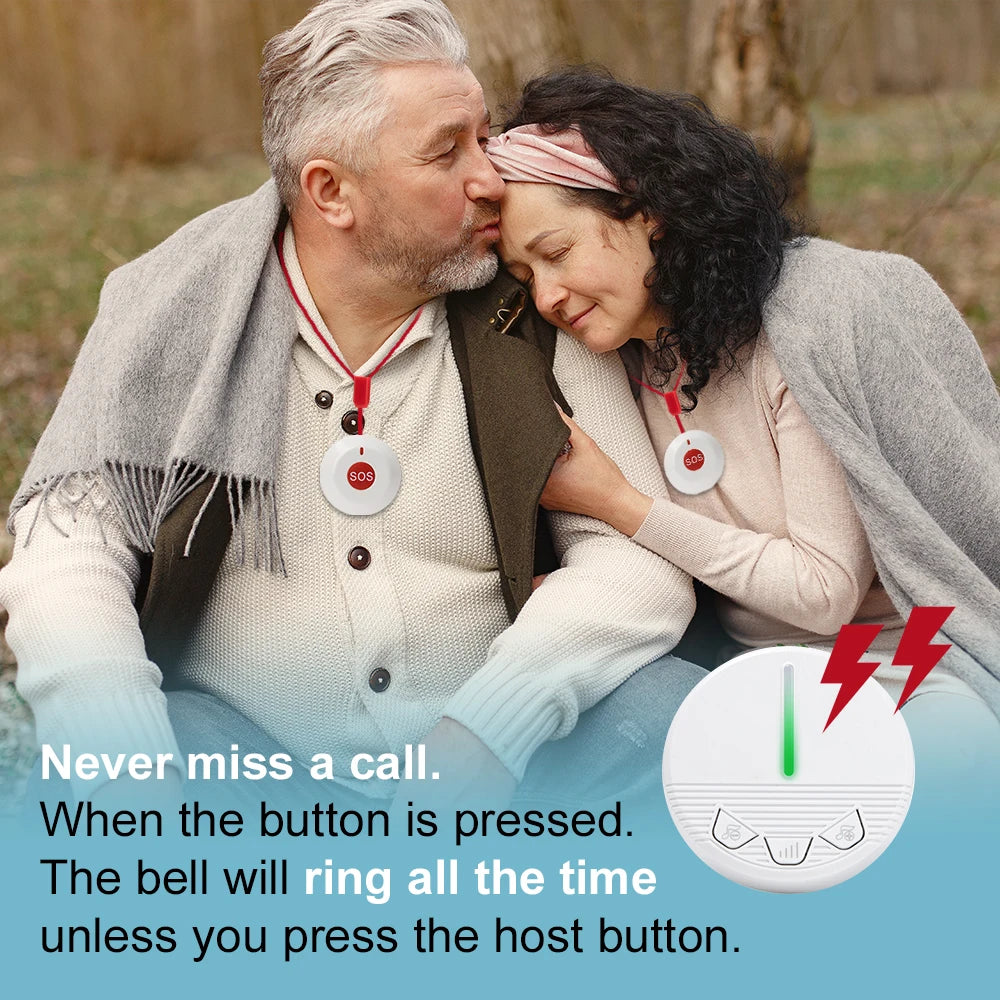 Ycall Wireless Emergency Pendant - SOS Call Button for Elderly & Handicapped