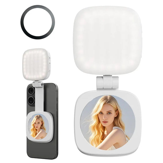 LED Selfie Ring Light - Magnetic Phone Mount with Adjustable Brightness