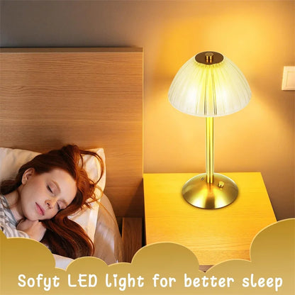 LED Touch Sensor Table Lamp - USB Rechargeable Desk Light