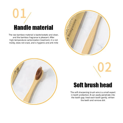Eco Bamboo Toothbrush 100 Pack - Biodegradable Wooden Toothbrushes for Adults