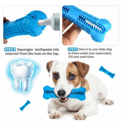 360° Dog Toothbrush Stick - Soft Rubber Dental Care Toy for Small Dogs