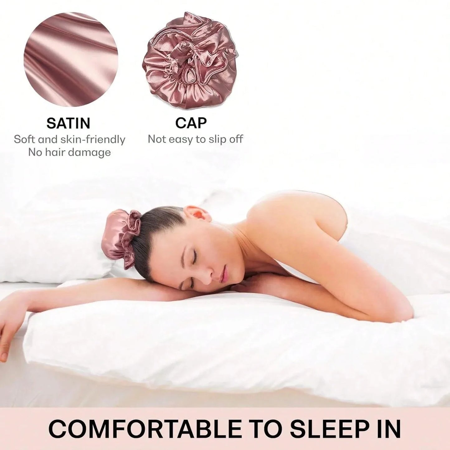 Satin Heatless Curling Rod Set - 3pc Overnight Hair Curler with Caps