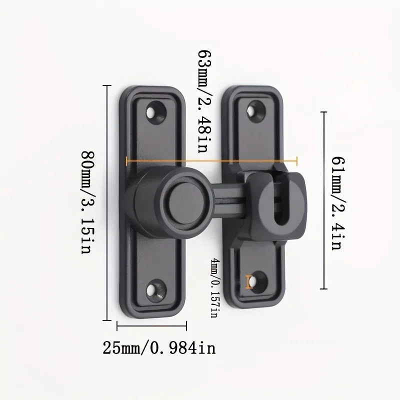 90° Heavy Duty Barn Door Lock - Premium Right Angle Latch for Sliding Doors