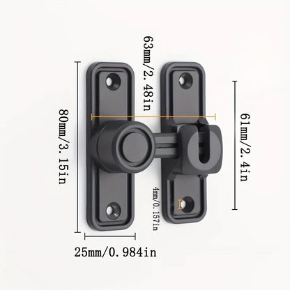 90° Heavy Duty Barn Door Lock - Premium Right Angle Latch for Sliding Doors