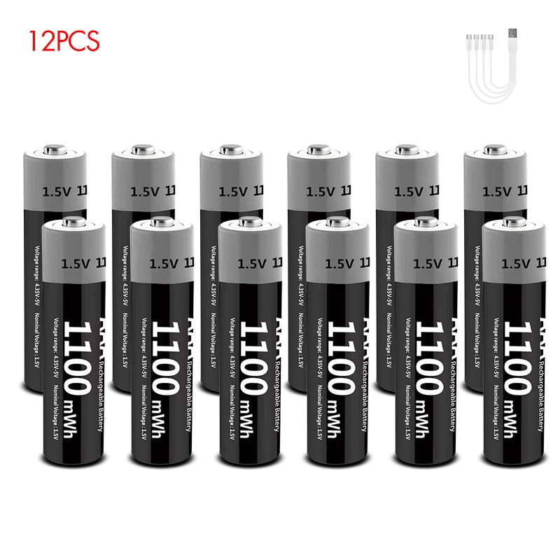 Kuugro USB Rechargeable AA & AAA Lithium Batteries - 1.5V Constant Output