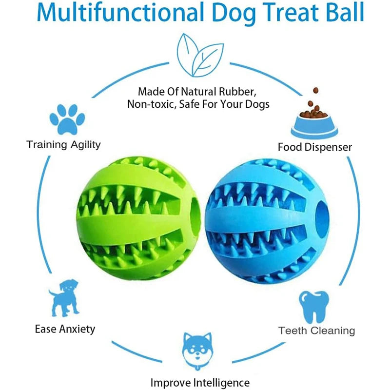 Interactive Dog Toy Ball - Rubber Chew & Treat Feeder