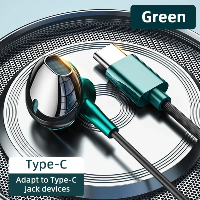 USB Type-C Wired Headphones - HiFi Stereo Sound