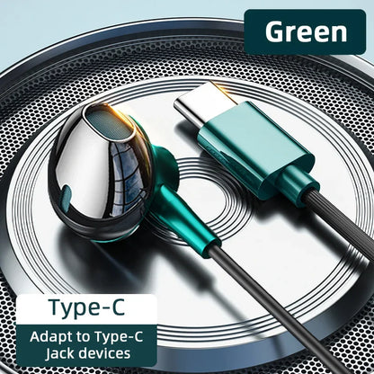 USB Type-C Wired Headphones - HiFi Stereo Sound