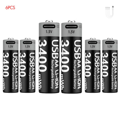 Kuugro USB Rechargeable AA & AAA Lithium Batteries - 1.5V Constant Output