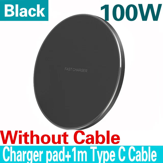 100W Fast Wireless Charger - iPhone & Samsung Galaxy Compatible