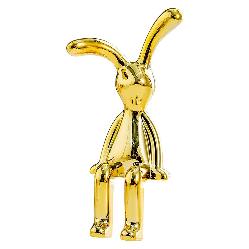 Long-Eared Rabbit Statue - Cartoon Desktop Decor (1/2/4Pcs)