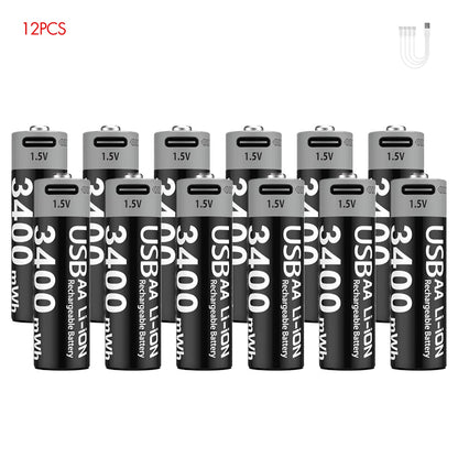 Kuugro USB Rechargeable AA & AAA Lithium Batteries - 1.5V Constant Output