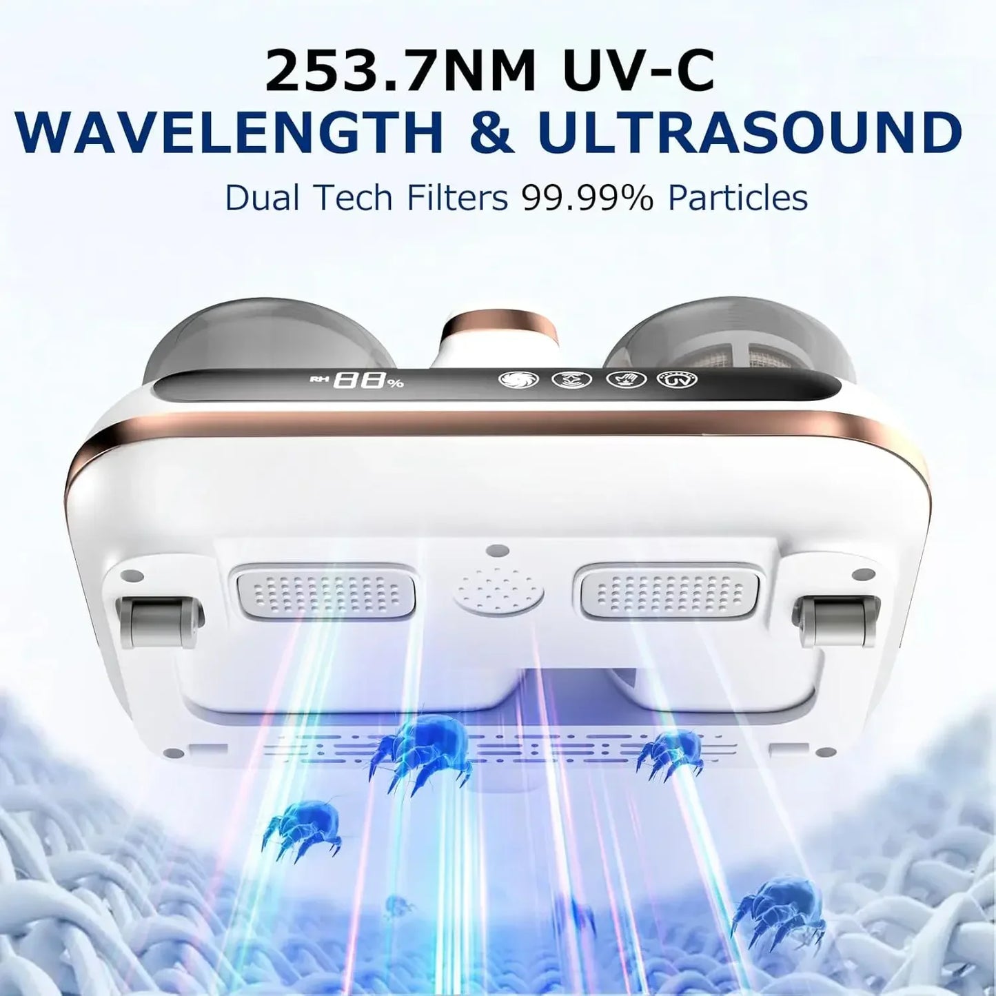 Mattress Vacuum Cleaner - 16kPa Cordless UV-C Handheld for Deep Cleaning