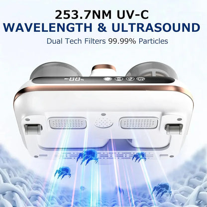Mattress Vacuum Cleaner - 16kPa Cordless UV-C Handheld for Deep Cleaning
