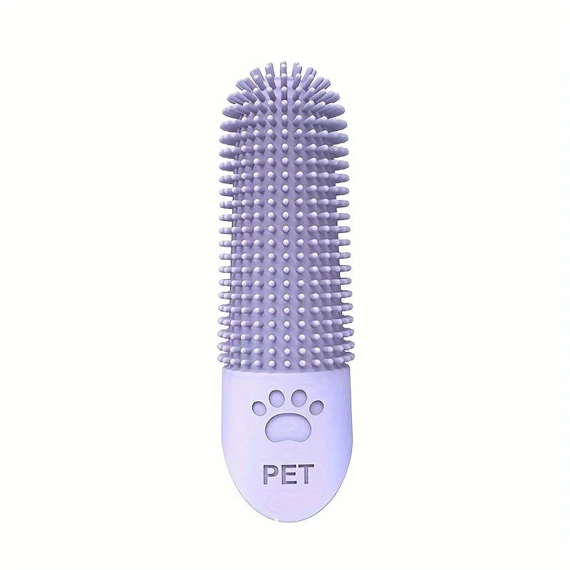 Soft Silicone Dog Toothbrush - 360° Finger Brush for Dogs & Cats