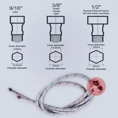 360° Swivel Kitchen Faucet - Hot & Cold Water Mixer with Pull-Out Hose