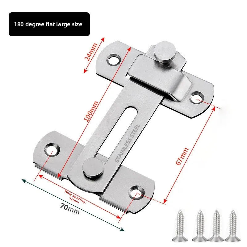 Premium Stainless Steel Toggle Latch - Heavy-Duty 180° Barn Door Lock