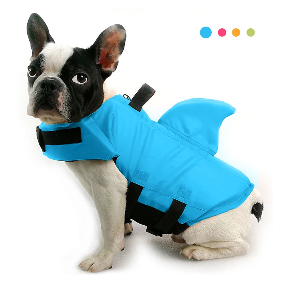 Shark Dog Life Jacket - Enhanced Buoyancy Safety Vest with Handle