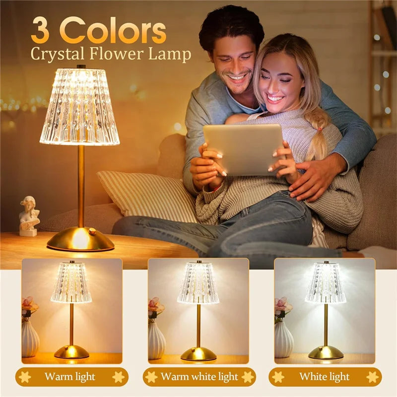 LED Touch Sensor Table Lamp - USB Rechargeable Desk Light