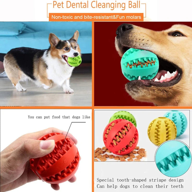 Interactive Dog Toy Ball - Rubber Chew & Treat Feeder