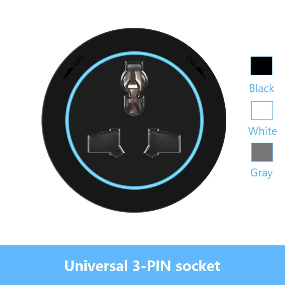 Universal Power Track Socket - Multi-Standard EU/UK/FR/Korea | Premium Wall Mount