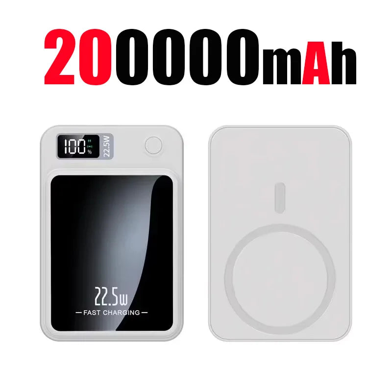 200000mAh Magnetic Wireless Power Bank - MagSafe Fast Charging Portable Battery