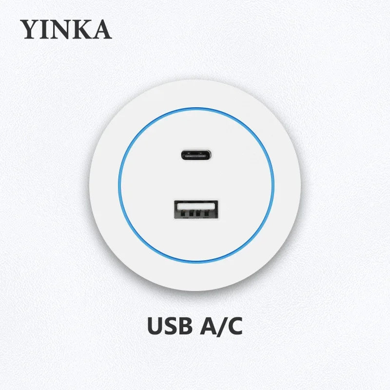 Universal Track Socket with USB - Works with FR/EU/US/UK Plugs | Modern Kitchen Wall Outlet