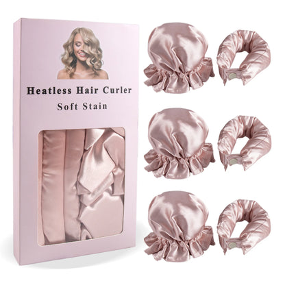 Satin Heatless Curling Rod Set - 3pc Overnight Hair Curler with Caps