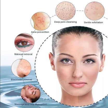 6-in-1 Waterproof Silicone Electric Facial Cleansing Brush - Sonic Pore Cleanser & Exfoliator