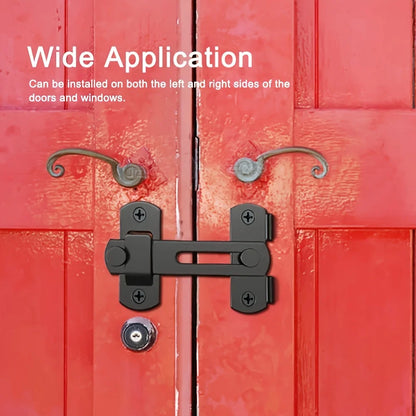 Stainless Steel Barn Lock - 180° Flip Latch with 2 Keys