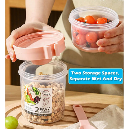 Breakfast On-the-Go Cups - Yogurt Parfait & Salad Container with Dressing Holder