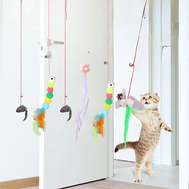 Cat Toy Set - Swing, Sticky Disc & Teasing Rope (7-Piece Interactive Play Collection)