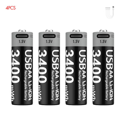 Kuugro USB Rechargeable AA & AAA Lithium Batteries - 1.5V Constant Output