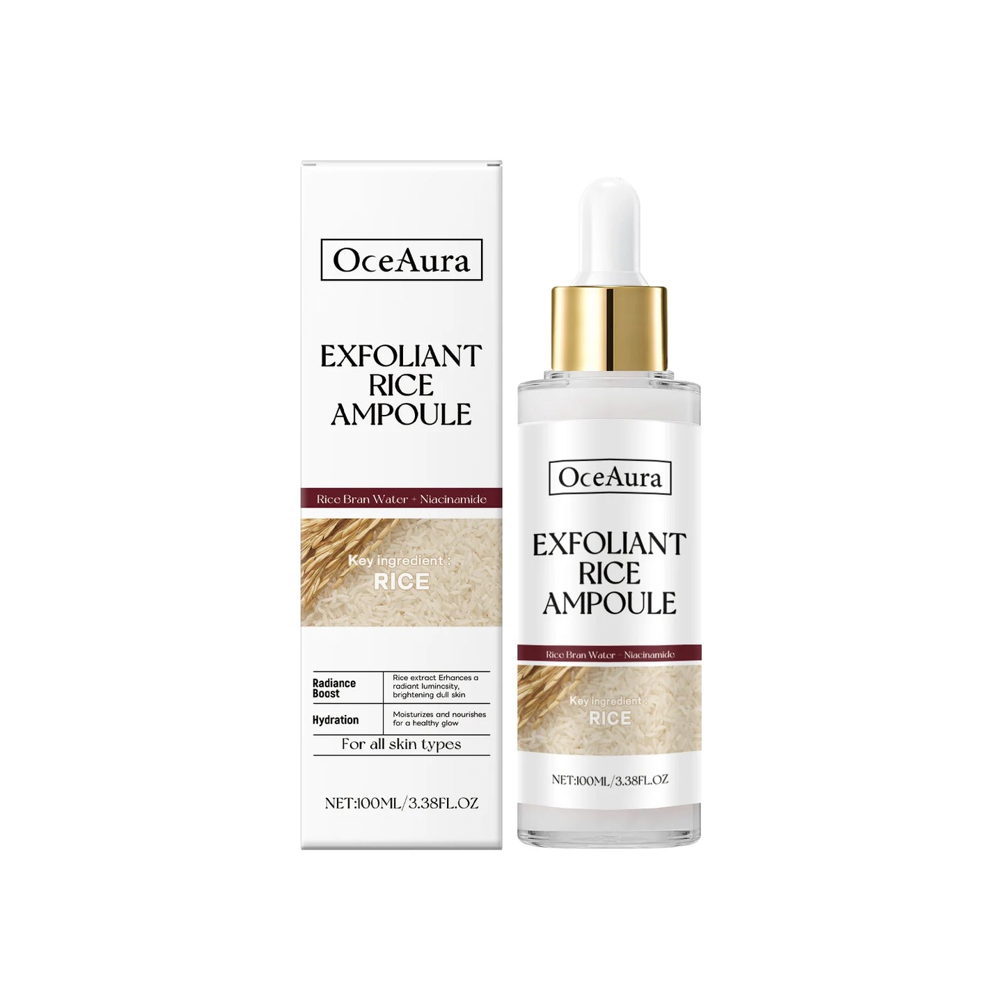 Rice Exfoliating Essence - Brightening Serum with Hyaluronic Acid