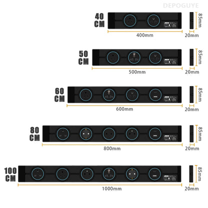 Universal Power Track Socket - Multi-Standard EU/UK/FR/Korea | Premium Wall Mount