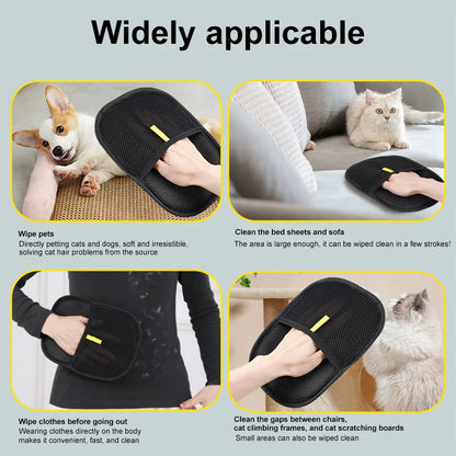 Pet Grooming Glove - Gentle Deshedding Hair Remover for Dogs & Cats