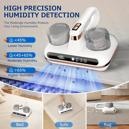 Mattress Vacuum Cleaner - 16kPa Cordless UV-C Handheld for Deep Cleaning