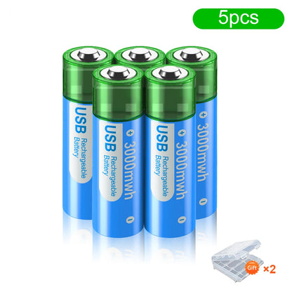 PALO 1.5V AA Rechargeable Batteries - 3000mWh USB Li-ion