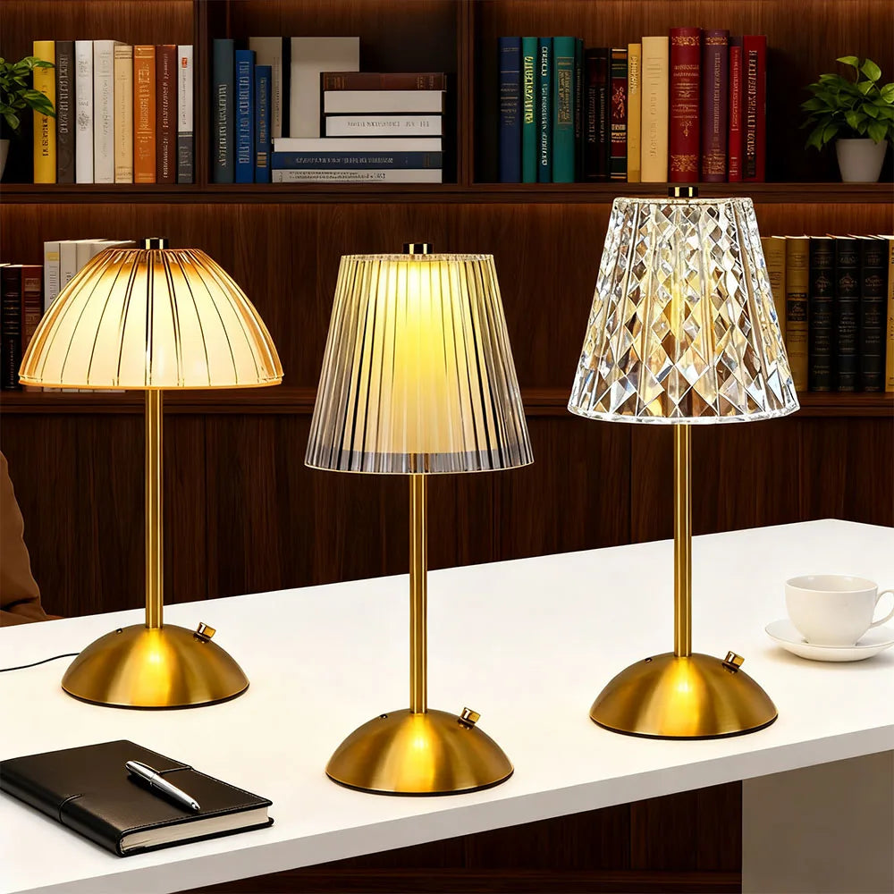 LED Touch Sensor Table Lamp - USB Rechargeable Desk Light