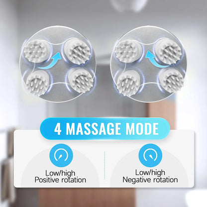 Wireless Electric Scalp Massager - 4D Kneading Head Massager for Hair Growth & Stress Relief