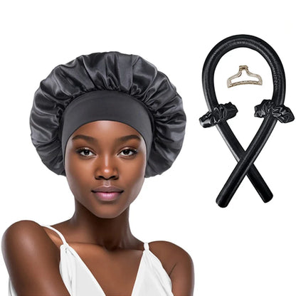 Heatless Curling Rod Headband Set with Satin Bonnet