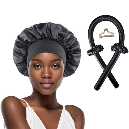 Heatless Curling Rod Headband Set with Satin Bonnet