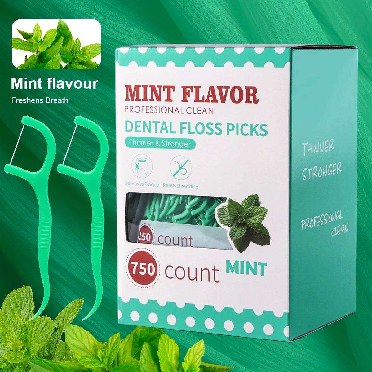 Mint Dental Floss Sticks - Portable Disposable Oral Care