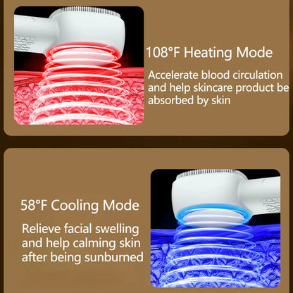 6-in-1 Sonic Facial Cleansing Brush - Thermal & Cooling Massager