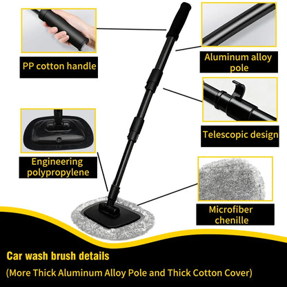 Telescoping Car Wash Mop - Professional Long Handle Brush for Effortless Cleaning